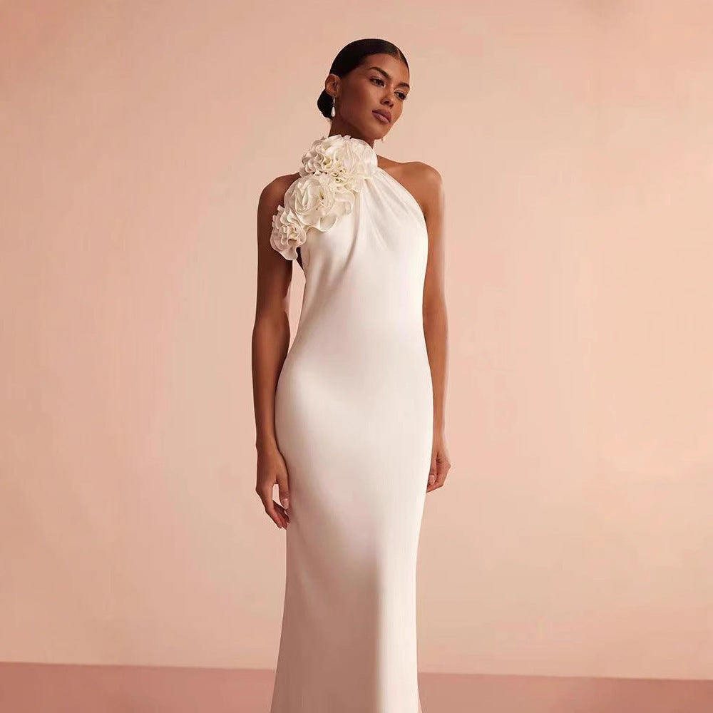 Vestido Halter Backless Elegante