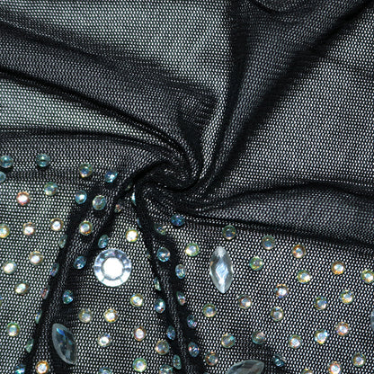 Vestido de Noite Sem Mangas em Strass