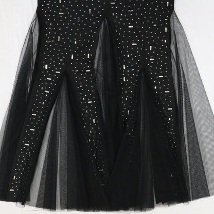 Vestido de cola de pez con tirantes de strass
