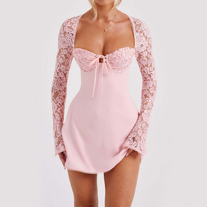 Vestido corsé de encaje