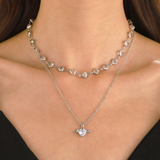 Collar geométrico Love - Estilo minimalista con colgante de corazón