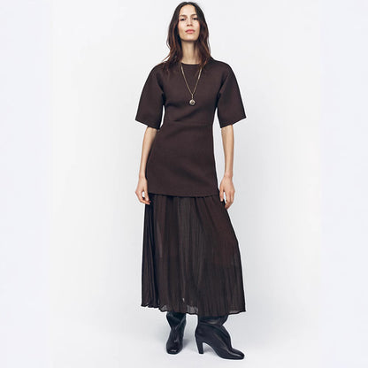 Vestido largo con cintura de encaje - Patchwork