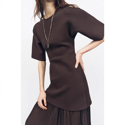 Vestido largo con cintura de encaje - Patchwork