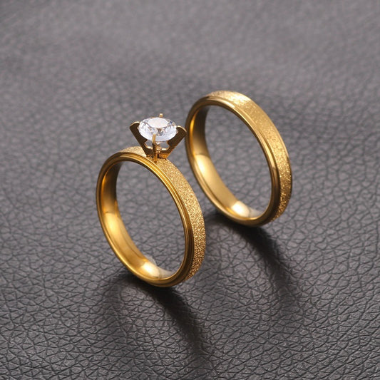 Anillo Gold Frost - Titanio Acero