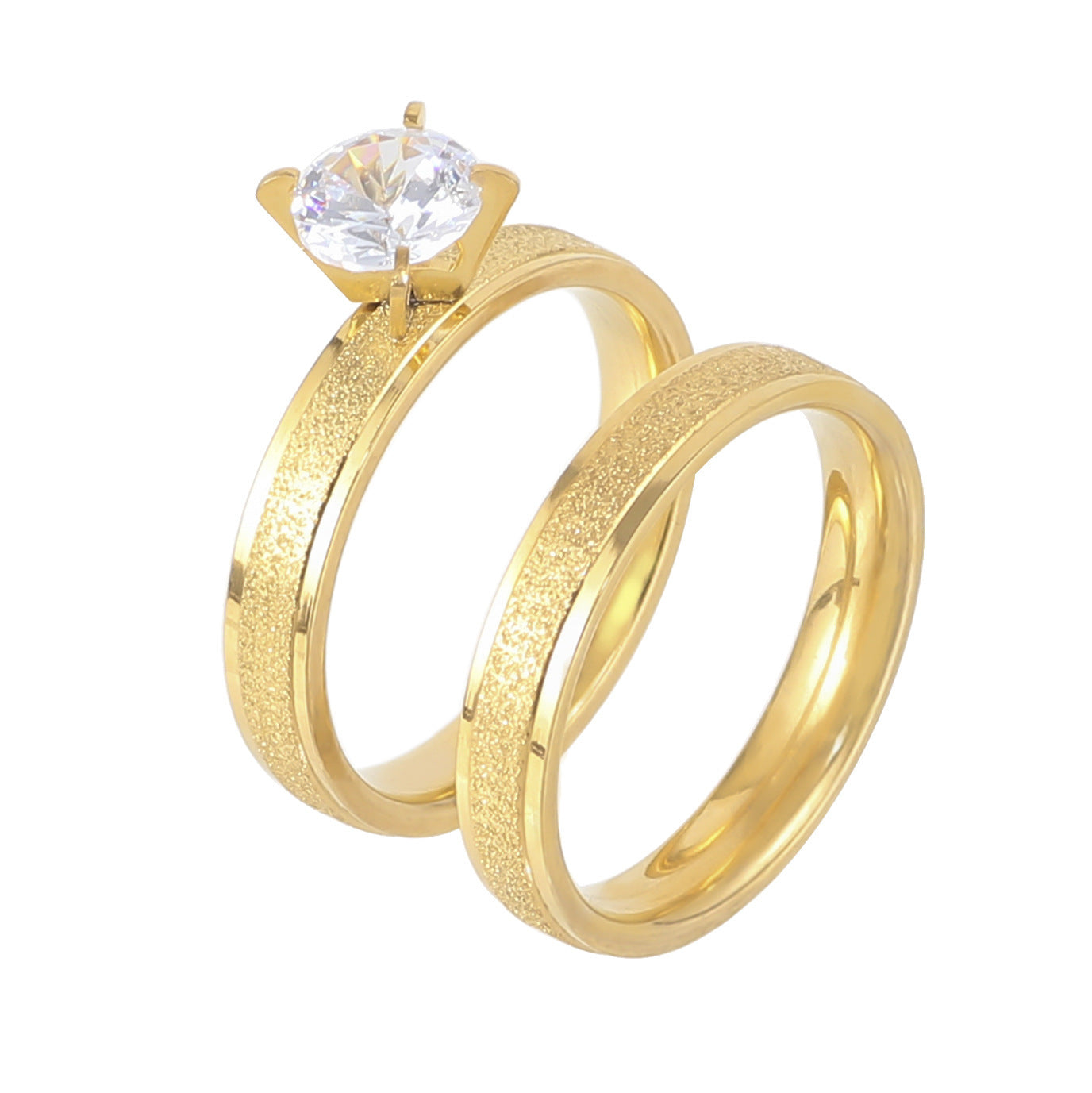 Anillo Gold Frost - Titanio Acero