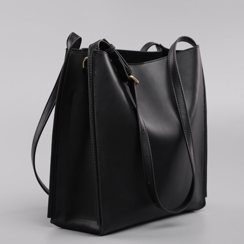 Bolsa de piel auténtica de gran capacidad