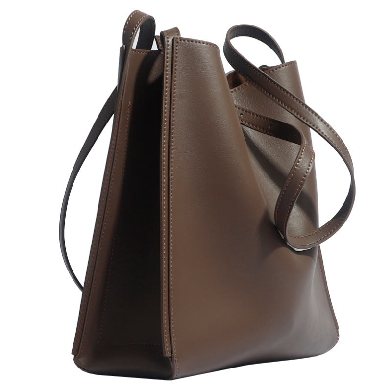 Bolsa de piel auténtica de gran capacidad